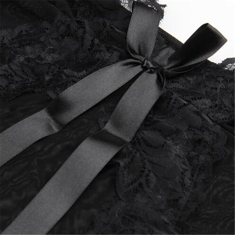 Mesh See-Through Backless Strap Night Dresses