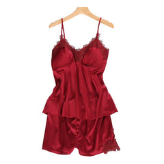 Satin Lace Sleeveless Sleepwear