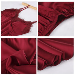 Satin Lace Sleeveless Sleepwear