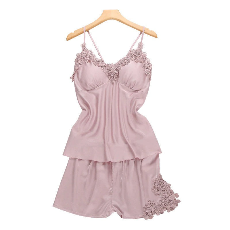 Satin Lace Sleeveless Sleepwear