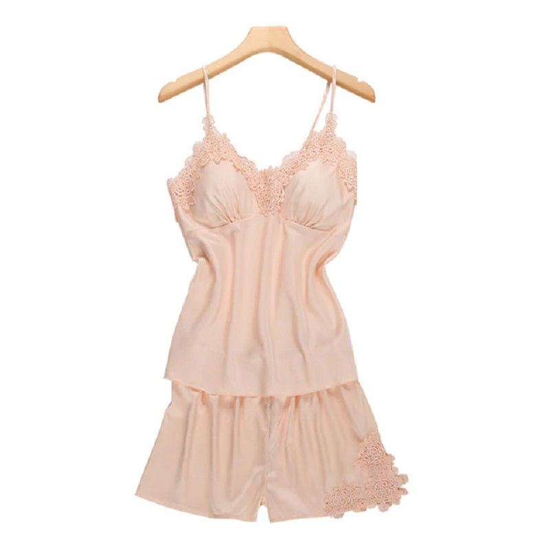 Satin Lace Sleeveless Sleepwear