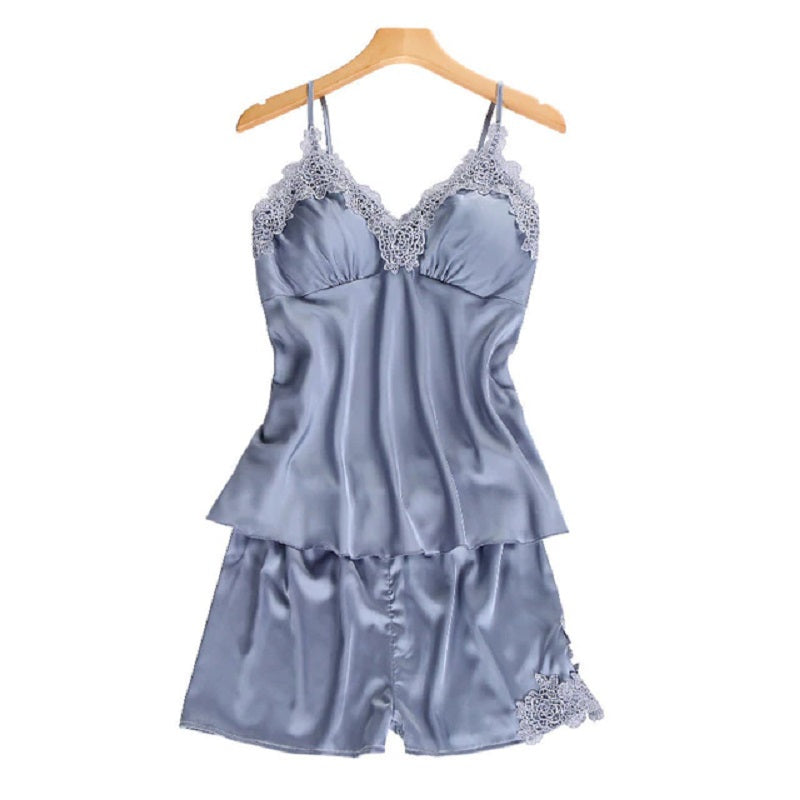 Satin Lace Sleeveless Sleepwear