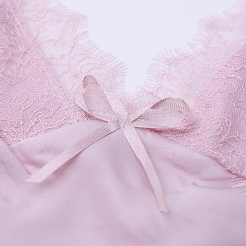 Sleeveless Lace Strap Nightwear