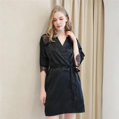 Solid Color Lace Patchwork Pajama