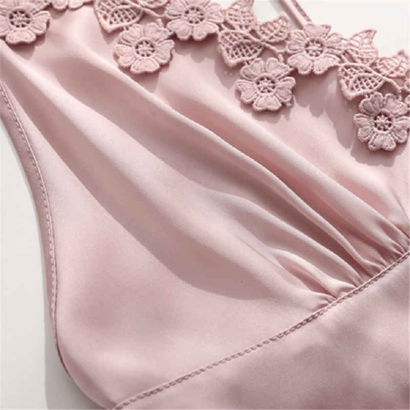 V-Neck Backless Lace Up Sleep Dress