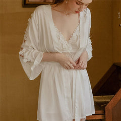 V-Neck Backless Lace Up Sleep Dress