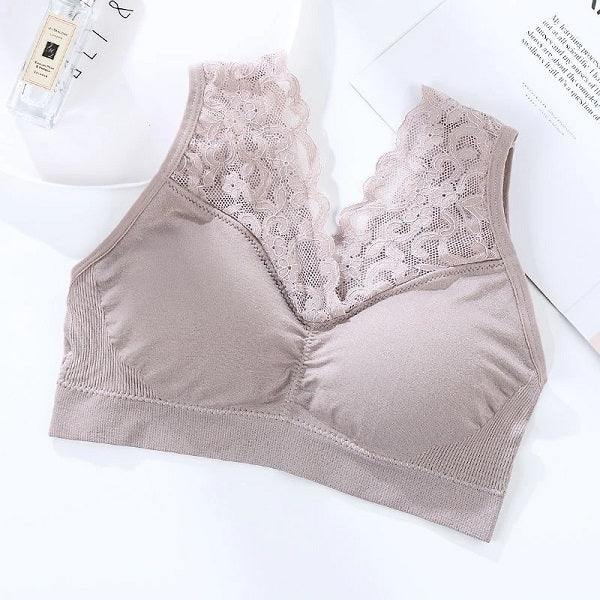 V Neck Lace Bras For Brassiere Push Up Padded Bra