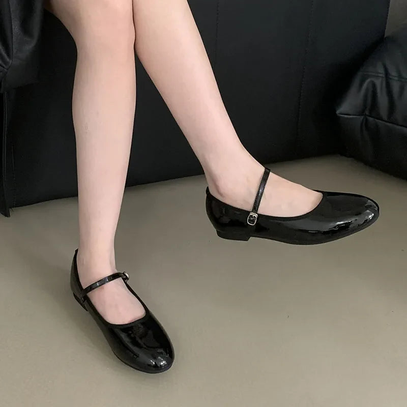 Footwear Shallow Flats With Shoes Round Toe Buckle Strap Flats Mary Janes Lolita Shoes