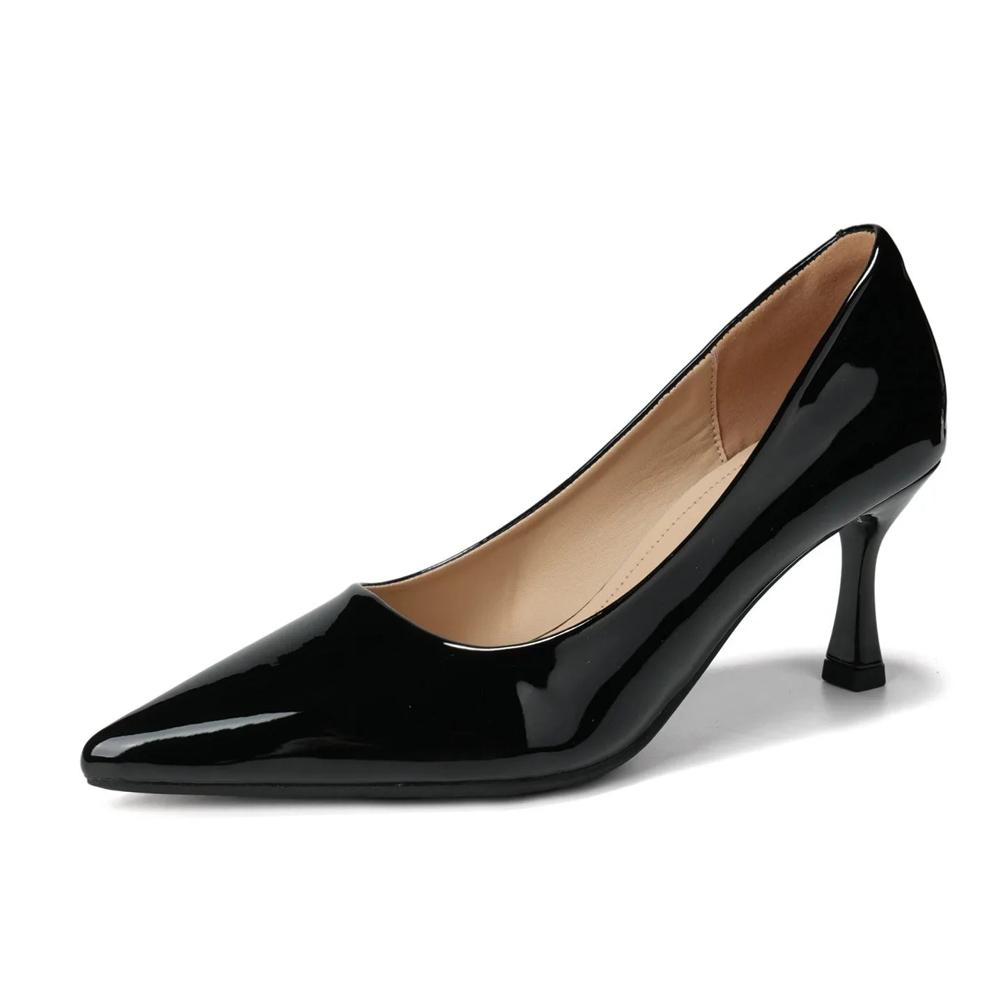 Red Shiny Leather Pumps 6CM Kitten High Heels Shoes Pointed Toe Escaprins Mujer OL Office Tacones Bride Wedding Shoes