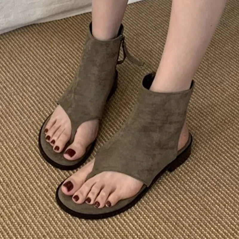 Ankle Cool Boots Sandals Flats Clip Toe Shoes Casual Open Toe Shoes Walking Slippers Mujer Sandalias