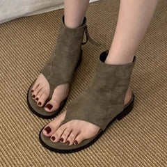 Ankle Cool Boots Sandals Flats Clip Toe Shoes Casual Open Toe Shoes Walking Slippers Mujer Sandalias