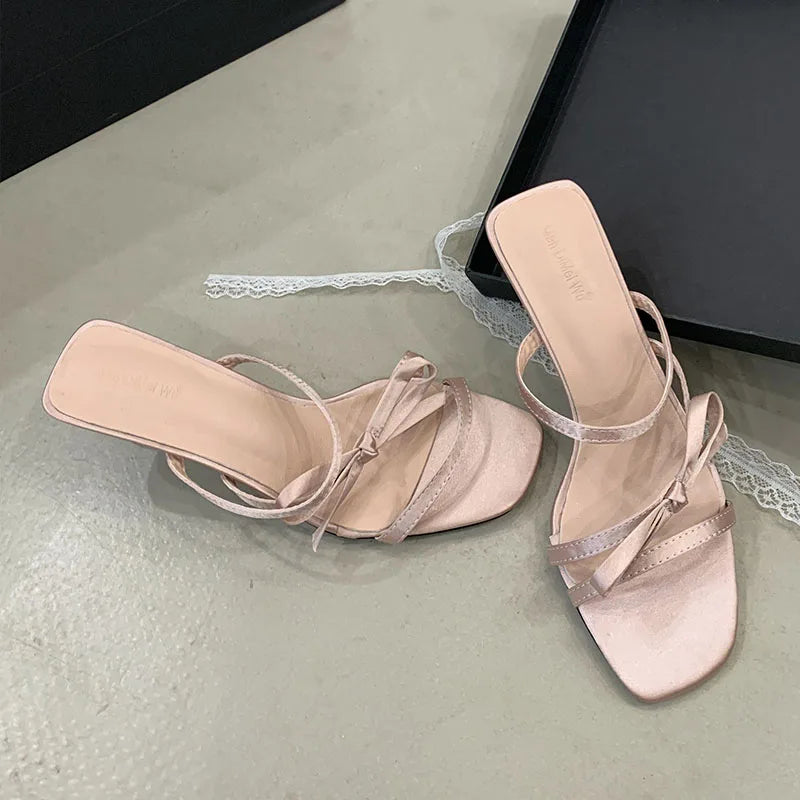 Slip Thin Heels Shoes In Butterfly-Knot High Heels Pumps Shoes