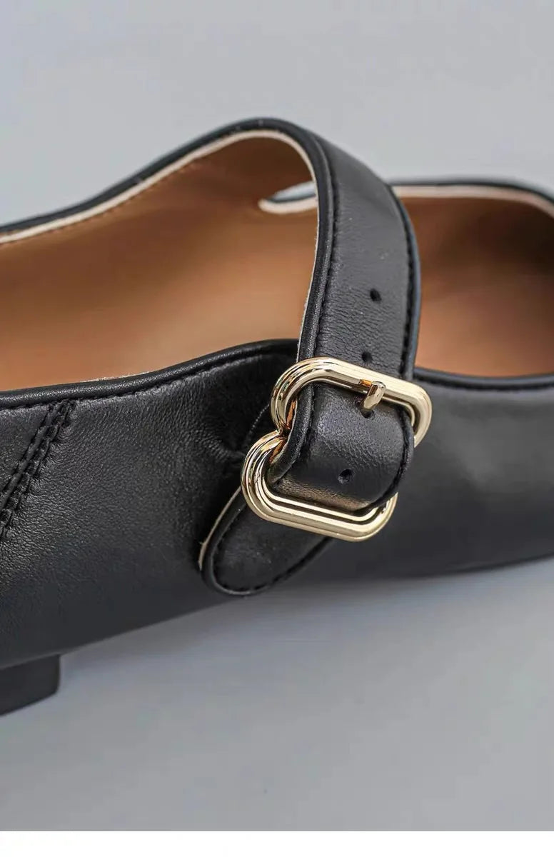 Velvet Mary Janes Belt Strap Shoes Square Toe Flats Ballerina Dress Barefoot Loafers Brides Ballets Femmes