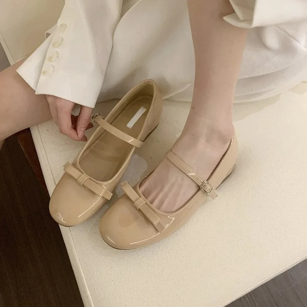 Shoes Increased Internal Beige Heeled Sandals Woman's Slippers Black Retro Mary Janes Increased Internal Shoes Beige
