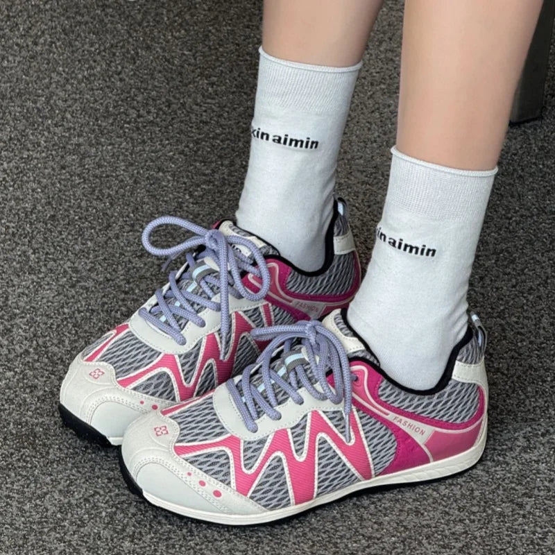 Sneakers Breathable Lace Up Running Shoes Outside Soft Soled Lightweight Comfortable Sneakers