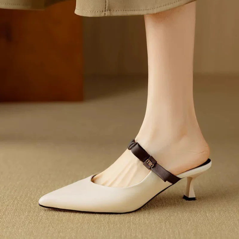 Pointed Toe Slippers High Heels Elegant Slingback Woman Pumps Party Zapatos De Mujer