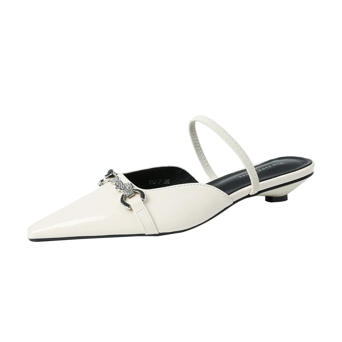 Low Shoes Ladies' Slippers Pointed Toe Butterfly-Knot Flat PU Rubber Strange Style Shoes Woman Butterfly-Knot Slipp