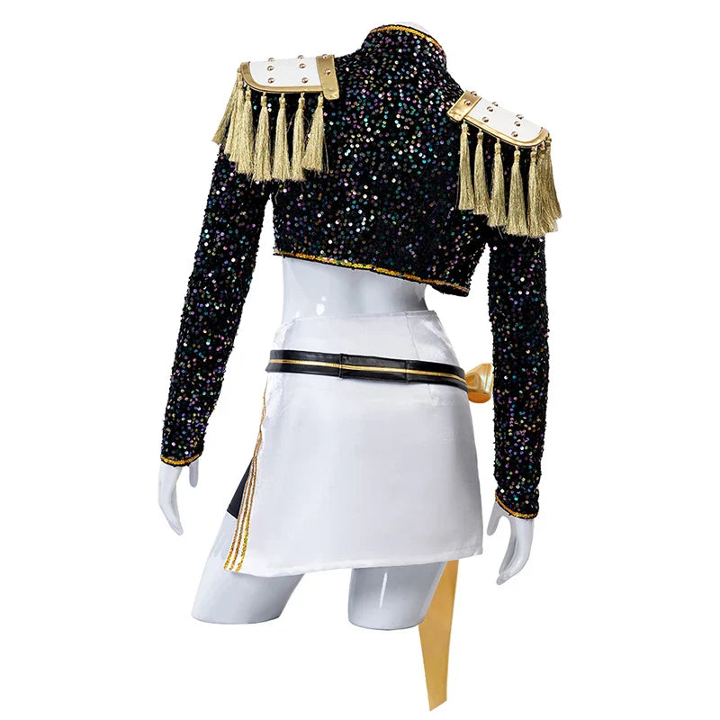 Mira Cosplay Costume Wig Shoes Black Coat Singing Suit Song-Promotion Costume Halloween Party Role Playing Outfit