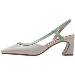 High Heels Dress Party Shoes Square Toe Walking Slides Mujer Zapatos Pumps