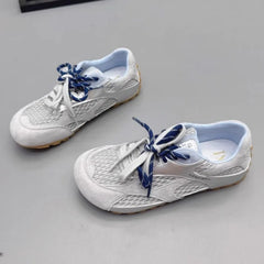 Outdoor Running Shoes Comfortable Lace Up Sneakers Casual Flats Soft Flat Sneakers Shoes