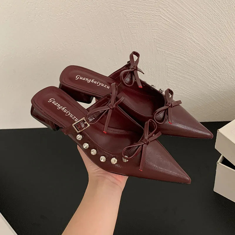 Butterfly-Knot Footwear Flats With Shoes