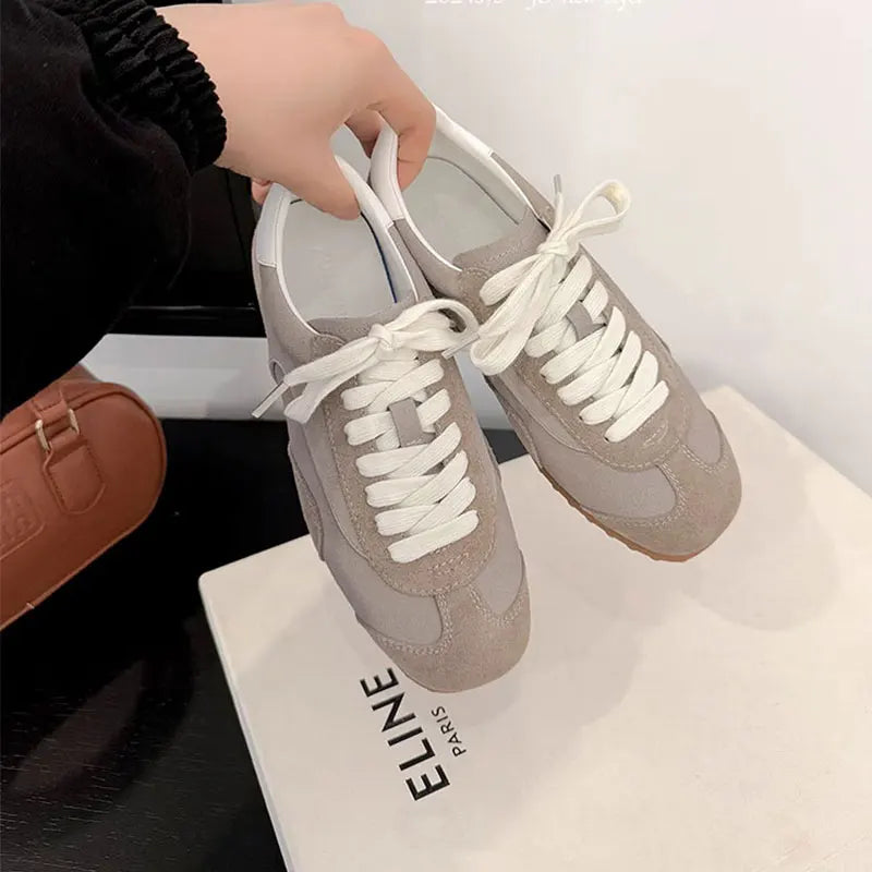 Sports Shoes Genuine Leather Thick-Soled Single Shoes 2025Retro Sports Forrest Gump German Training Shoes