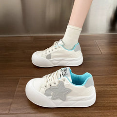 Girl Thick Bottom Round Head Star Shoes To Wear Comfortable Sports Shoes Casual Bread Shoes