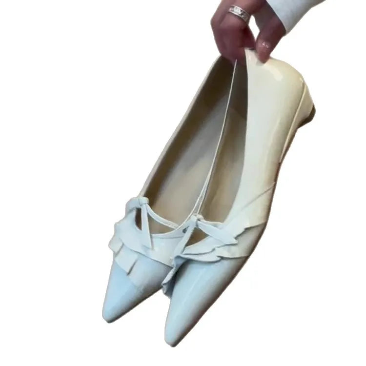 Genuine Leather Pointed Toe Flats Shoes Shallow Loafers Shoes Casual Walking Shoes Woman Sandals Trend Comfortable