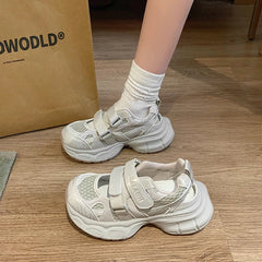 Sandals Thick Bottom Hollow Head Patch Color Sports Shoes Casual Increase Breathable Non-slip Shoes
