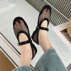 Kcenid Red Black Ballet Flat Shoes