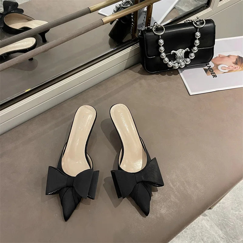 Beige Heeled Sandals Wedding Shoes Shallow Mouth Black High Lace Up Comfort Party Girls Stiletto Clear Pointed Rubber Silk
