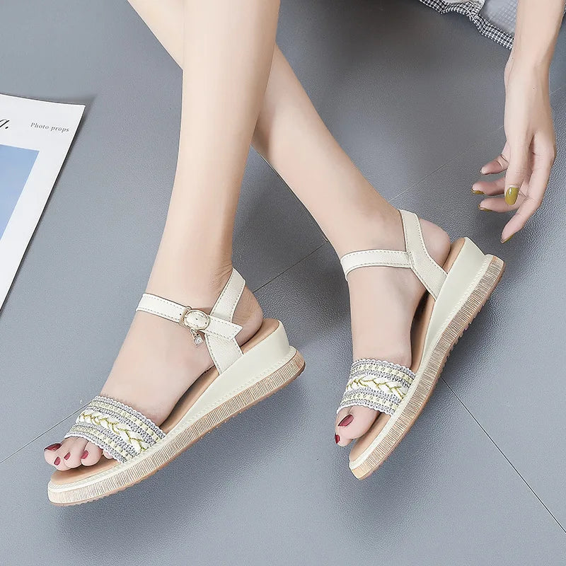 Size 31 32 33 Wedge Sandals Open Toe Shoes Large Size 41-44 Platform Open Toe Shoes
