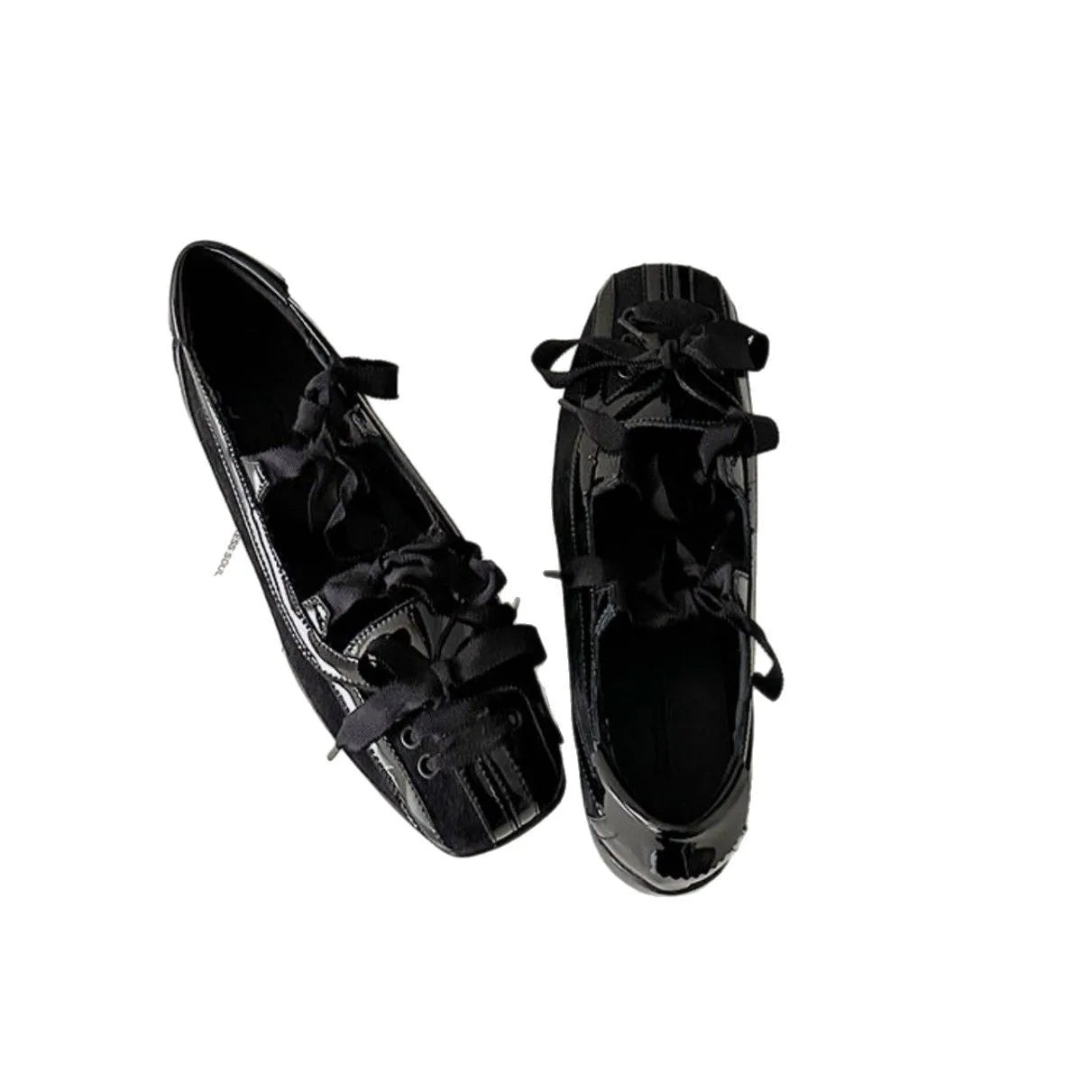 square head bow shallow mouth ballet shoes one-pedal flat Mary Jane single shoes