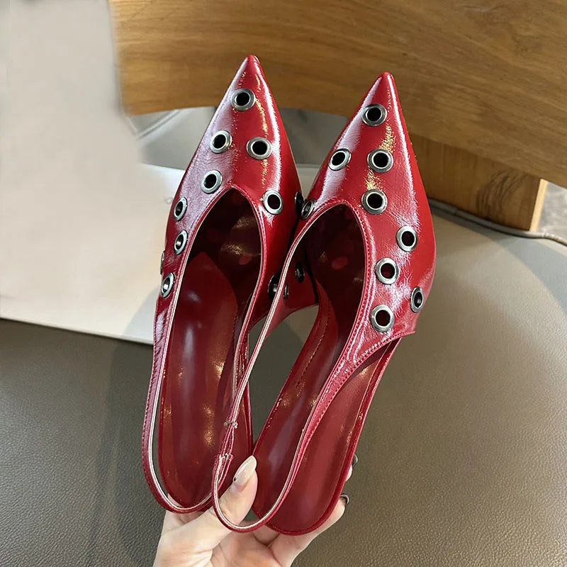 Big Size 43 Metal Heels Shoes In Pointed Toe Footwear Party Thin High Heels Shoes
