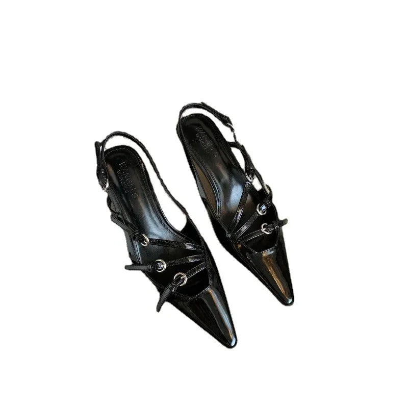 Shoes Slingbacks High Heels Mary Janes Dress Pumps Pointed Toe Buckle Strap Thin Heels Shoes