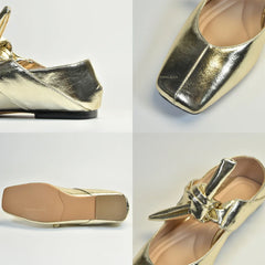 Ballerinas Shoes Round Toe Black Velvet Silver Mary Jane Shoes Sandals Elegant Ballet Flats