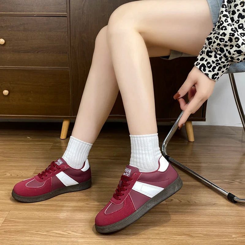 shoes lace-up outdoor walking shoes sneakers comfortable flat shoes