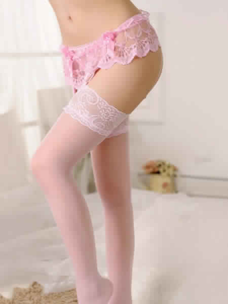 Sheer Lace Nylon Garter Belts