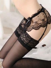 Sheer Lace Nylon Garter Belts