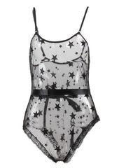 Sheer Teddies Lace Stars Lingerie