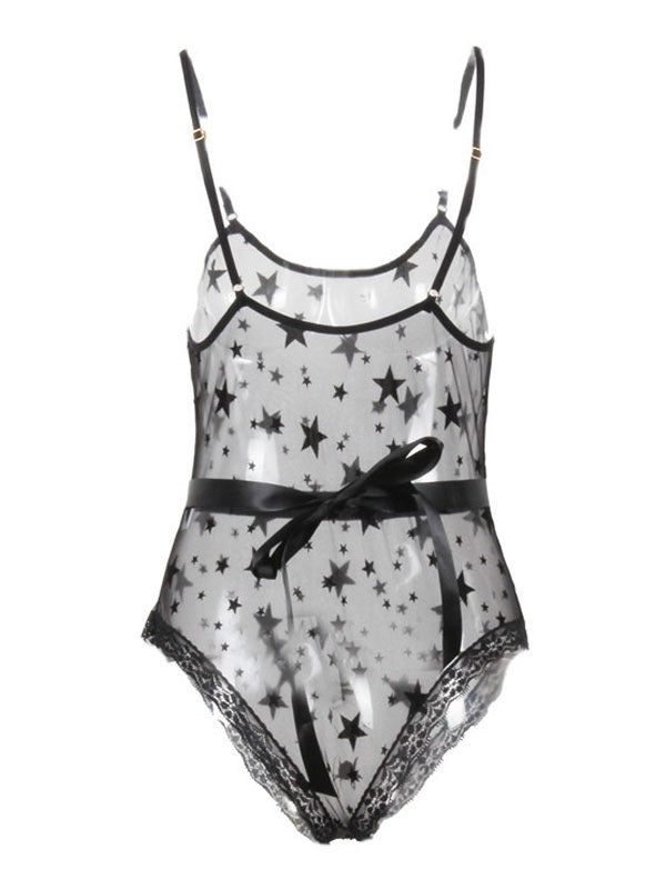 Sheer Teddies Lace Stars Lingerie