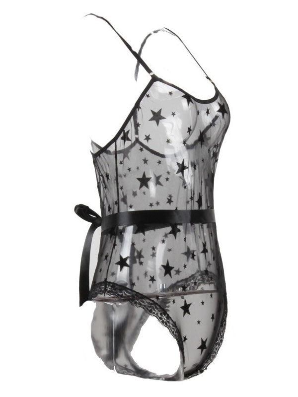 Sheer Teddies Lace Stars Lingerie