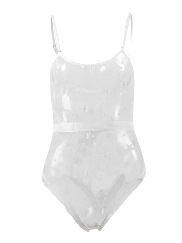 Sheer Teddies Lace Stars Lingerie