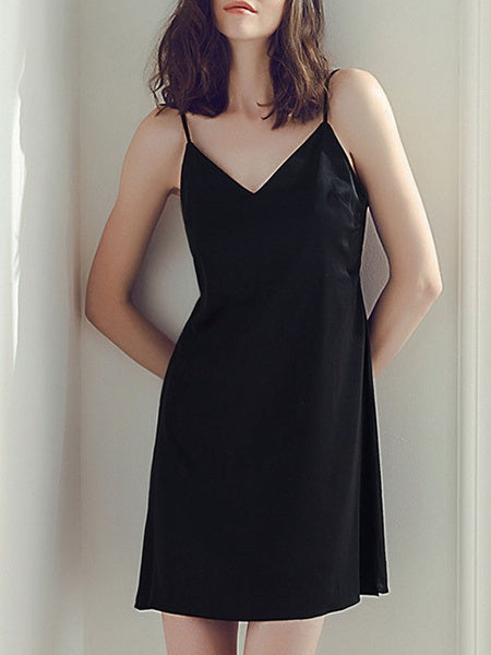 Silk Sleeveless Loungewear Sleepwear Slip Dress