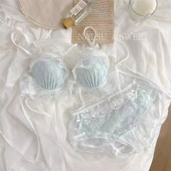 Small Breasts Gathered Without Steel Ring Bra Pure Desire Lace Sweet Temperament Bra Set