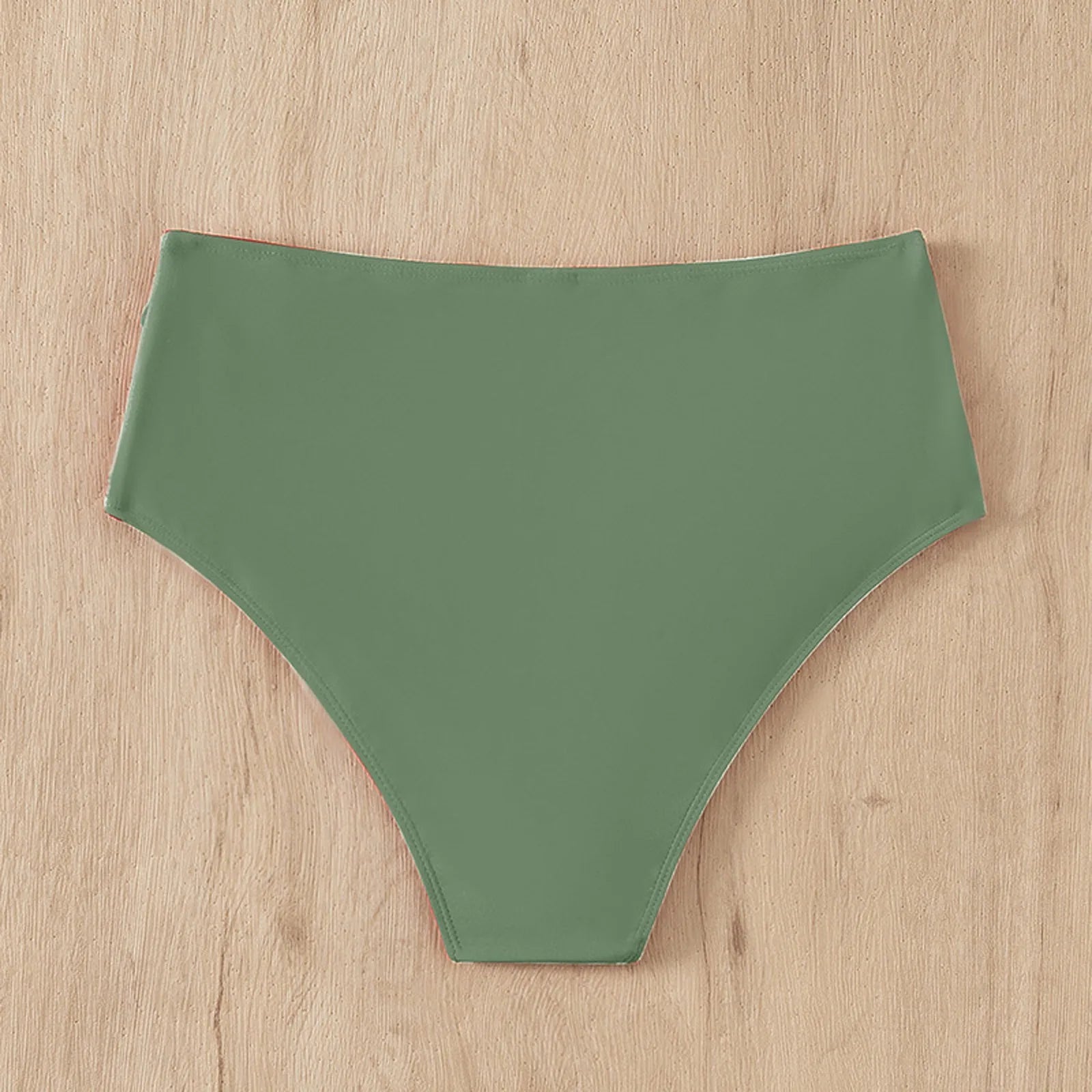 Solid Color High Waist High Elasticity Bottoms Daily Beach Vacation Swimwear Briefs