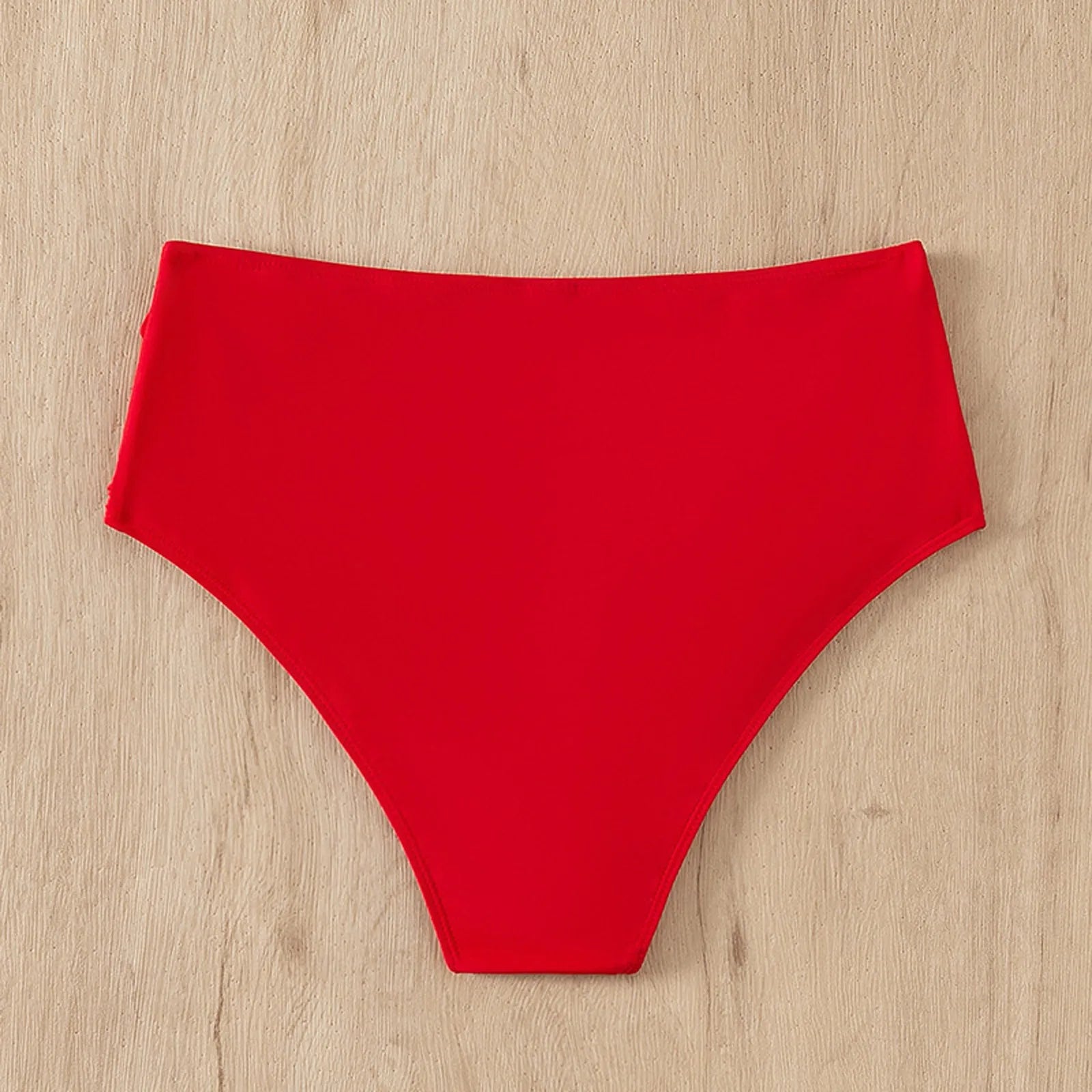 Solid Color High Waist High Elasticity Bottoms Daily Beach Vacation Swimwear Briefs