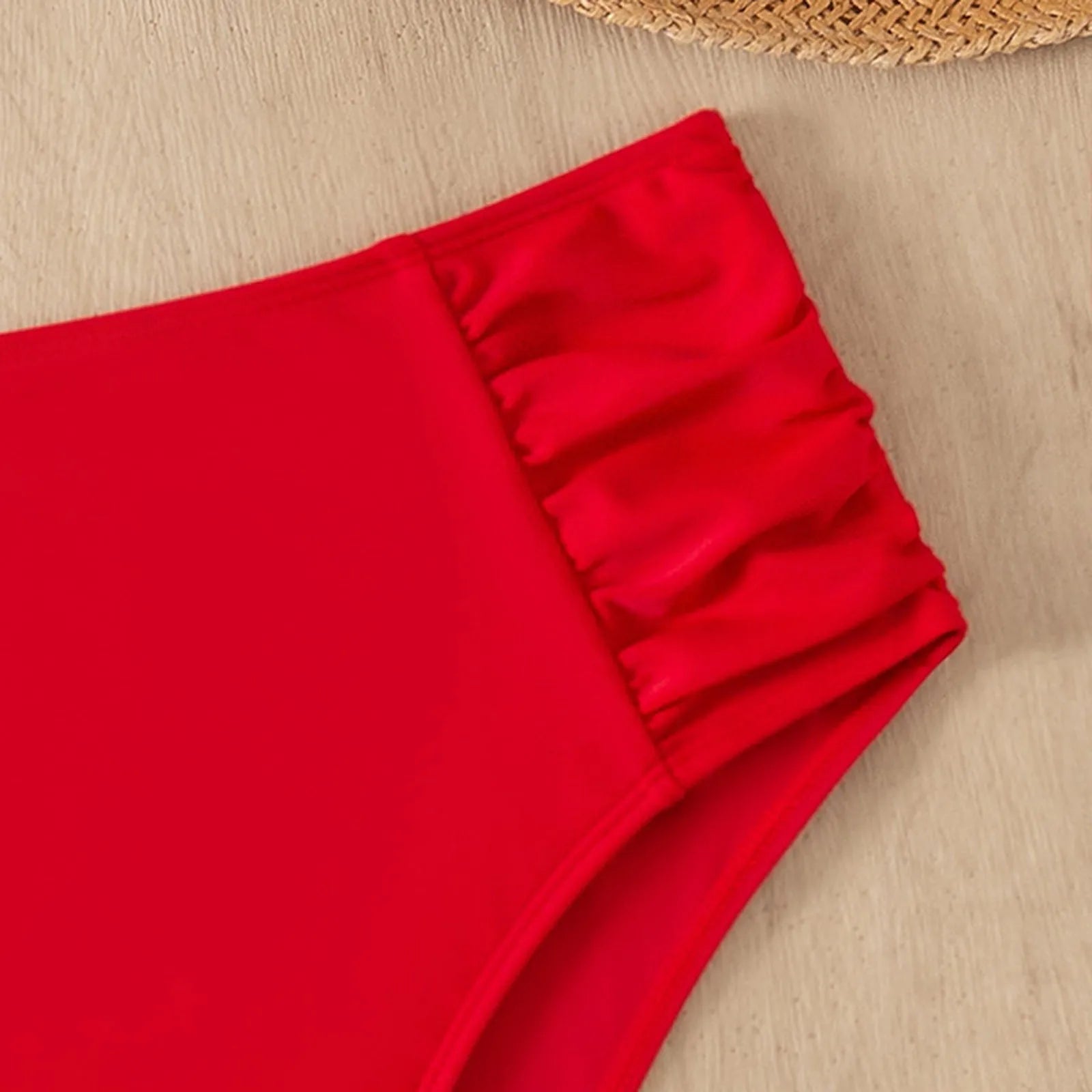 Solid Color High Waist High Elasticity Bottoms Daily Beach Vacation Swimwear Briefs