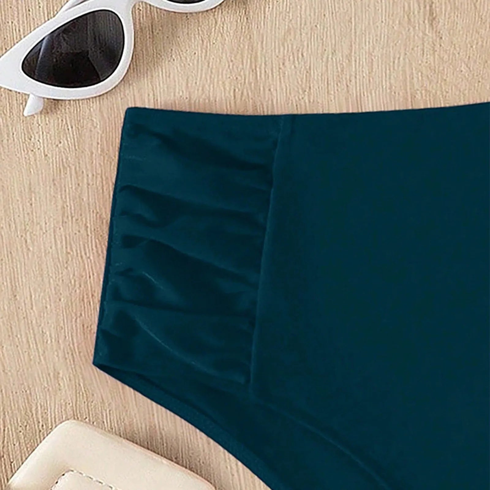 Solid Color High Waist High Elasticity Bottoms Daily Beach Vacation Swimwear Briefs