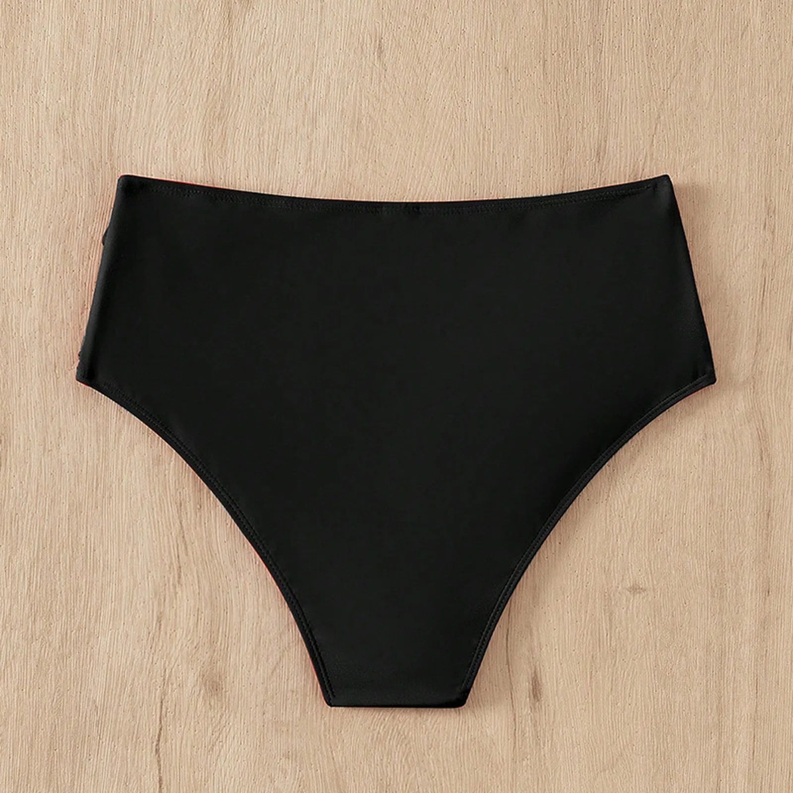 Solid Color High Waist High Elasticity Bottoms Daily Beach Vacation Swimwear Briefs